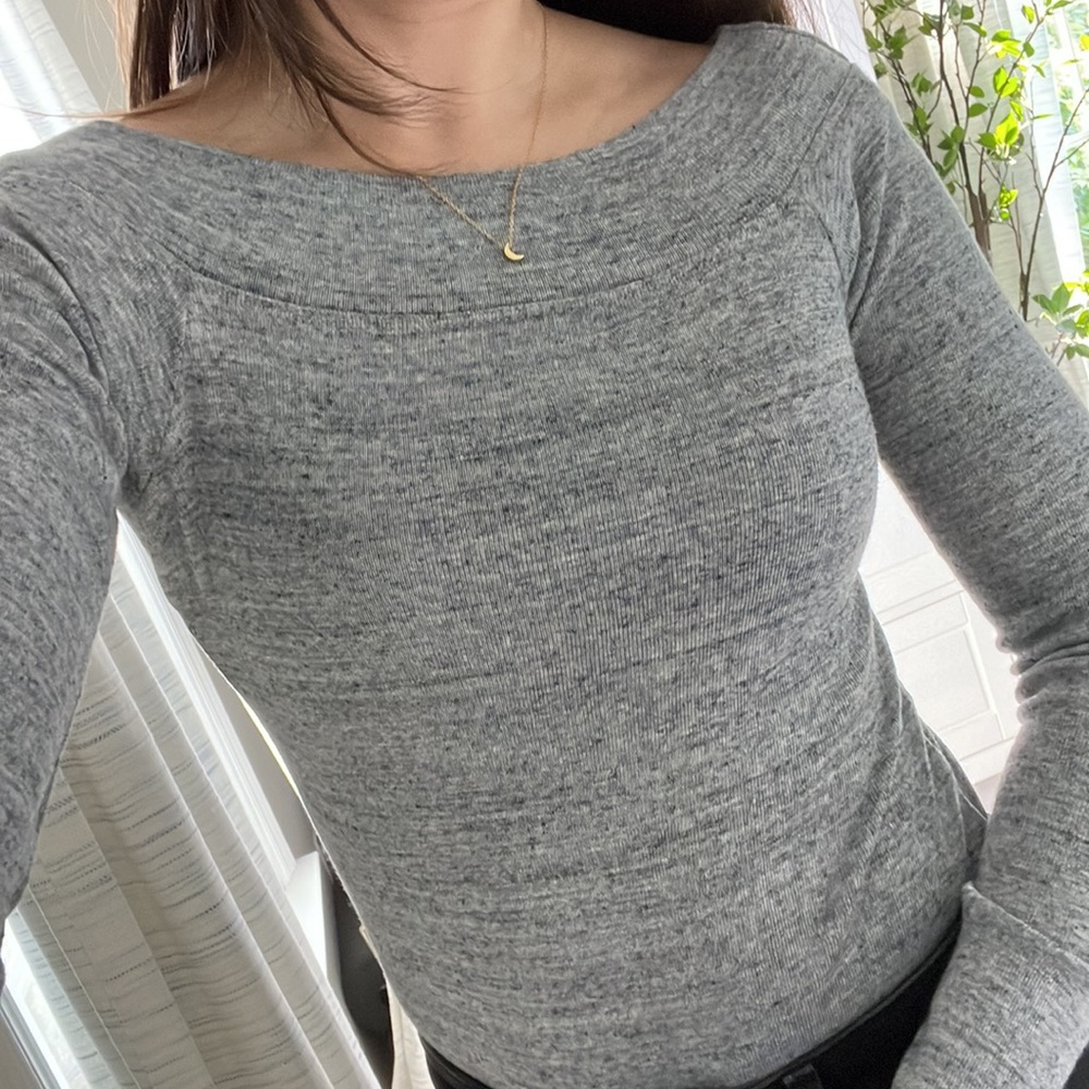 7 For All Mankind Heather Grey Bodysuit